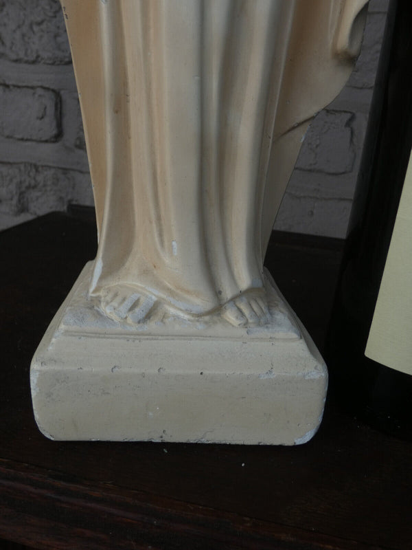 Antique chalk creme colour Jesus christ  statue religious