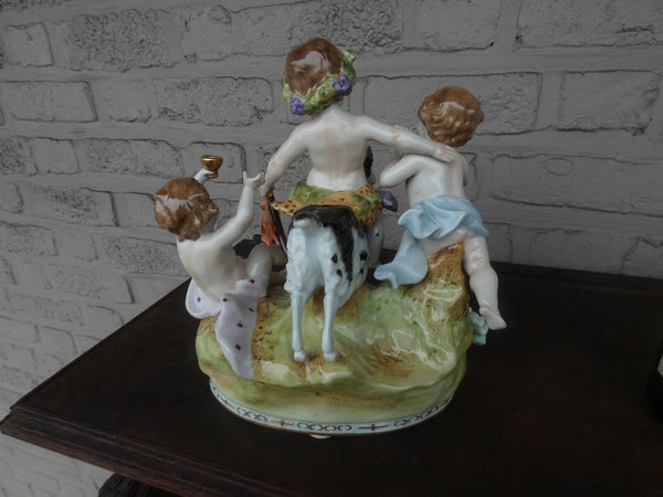 Scheibe alsbach Kister porcelain german Bacchus cherub goat wine group statue