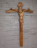 Antique 27,5 " Wood carved crucifix cross religious