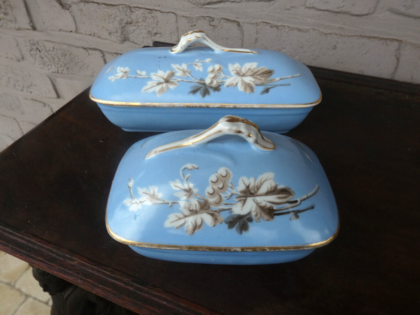 Vintage 2 porcelain box set bathroom soap dish