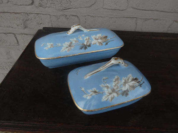 Vintage 2 porcelain box set bathroom soap dish