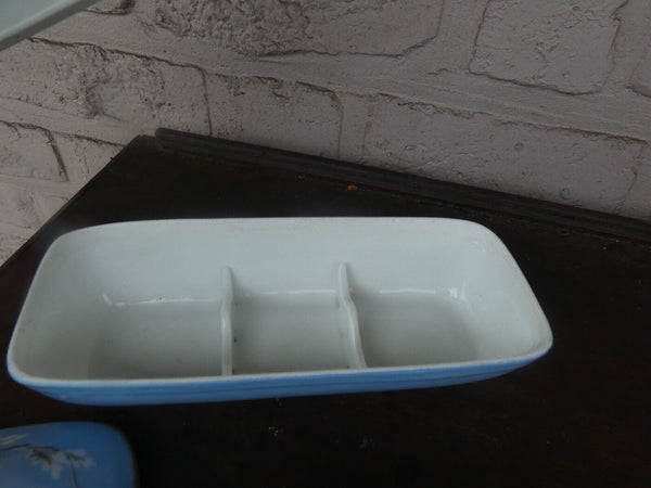 Vintage 2 porcelain box set bathroom soap dish