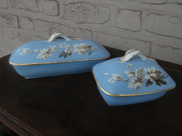 Vintage 2 porcelain box set bathroom soap dish