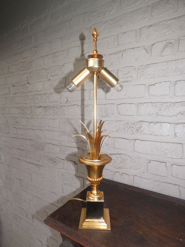 Hollywood regency brass Leaves Table lamp attr maison jansen