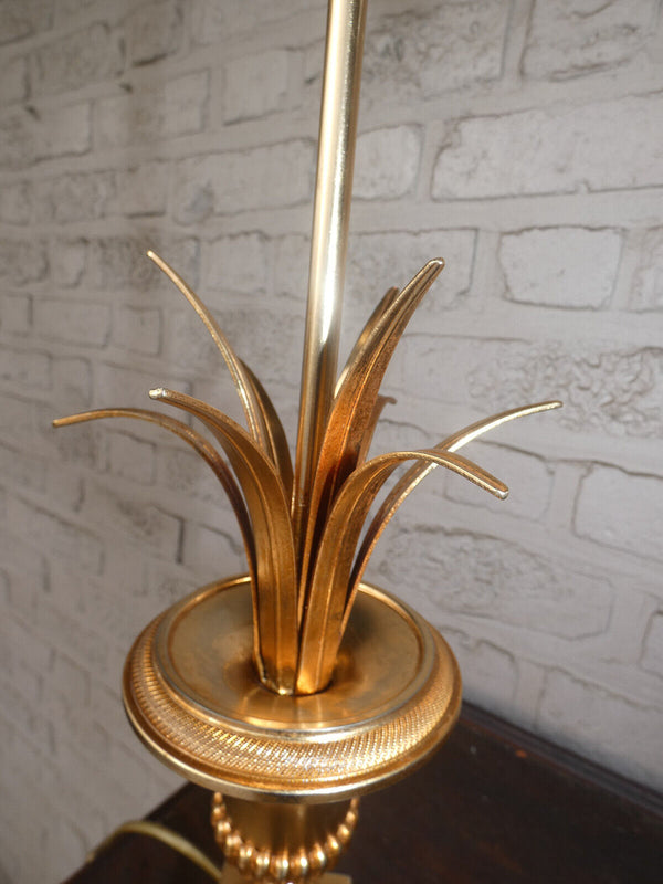 Hollywood regency brass Leaves Table lamp attr maison jansen