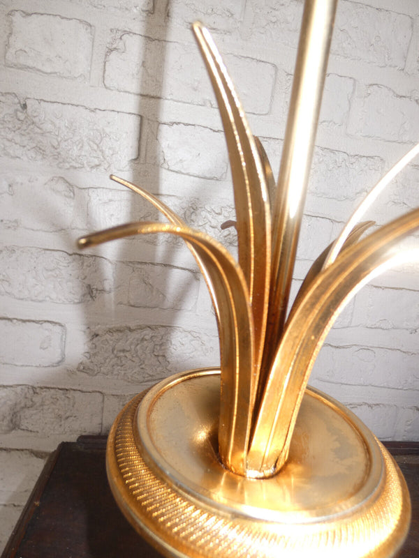 Hollywood regency brass Leaves Table lamp attr maison jansen