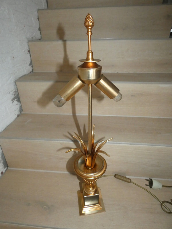 Hollywood regency brass Leaves Table lamp attr maison jansen