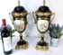 PAIR Acf sevres marked porcelain victorian scene Vases urns