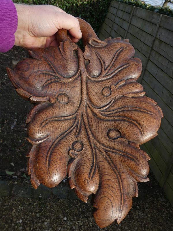 1950 Wood carved leaf tray vide poche bowl