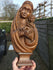 Antique Belgian wood carved madonna child sculpture statue religious