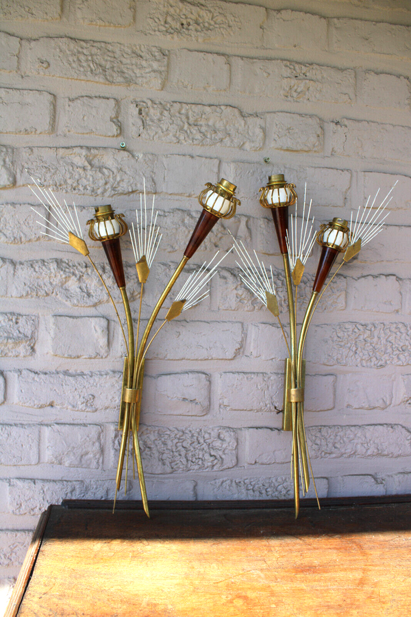 PAIR mid century MAISON LUNEL wall lights sconces 1960s