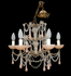 Vintage italian pink murano drops Glass Chandelier lamp