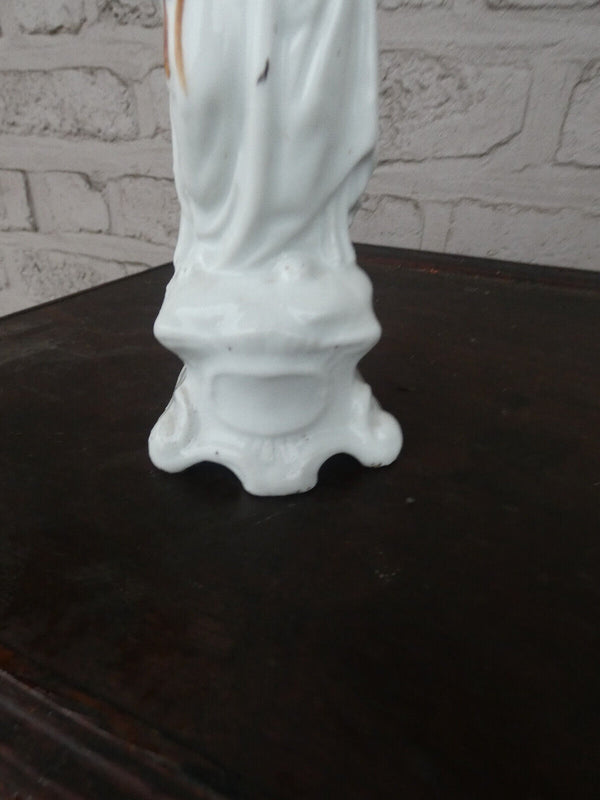 Antique vieux paris porcelain saint anthony with child statue