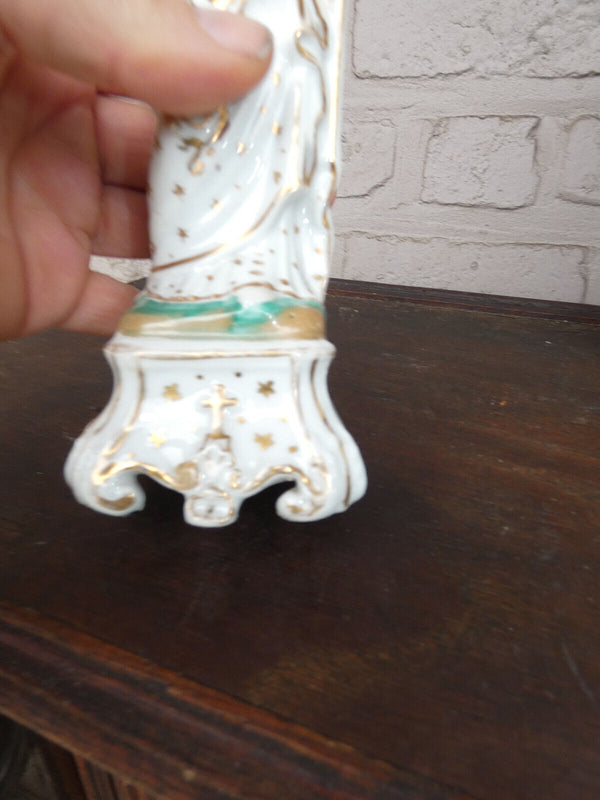 Antique French vieux paris madonna child statue figurine