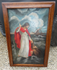 Antique Belgian 1902 dated oil canvas painting jesus walk over water religious