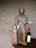 Antique 27" Large 1800s Rare Wood carved polychrome saint joseph jesus statue