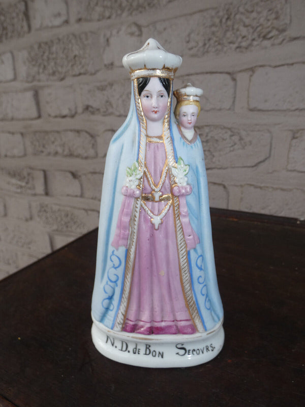 Antique porcelain statue notre dame bonsecours madonna