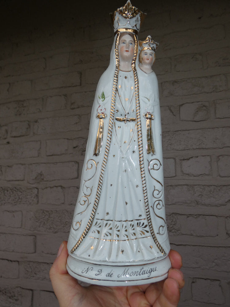 Antique porcelain statue notre dame de montaigu madonna