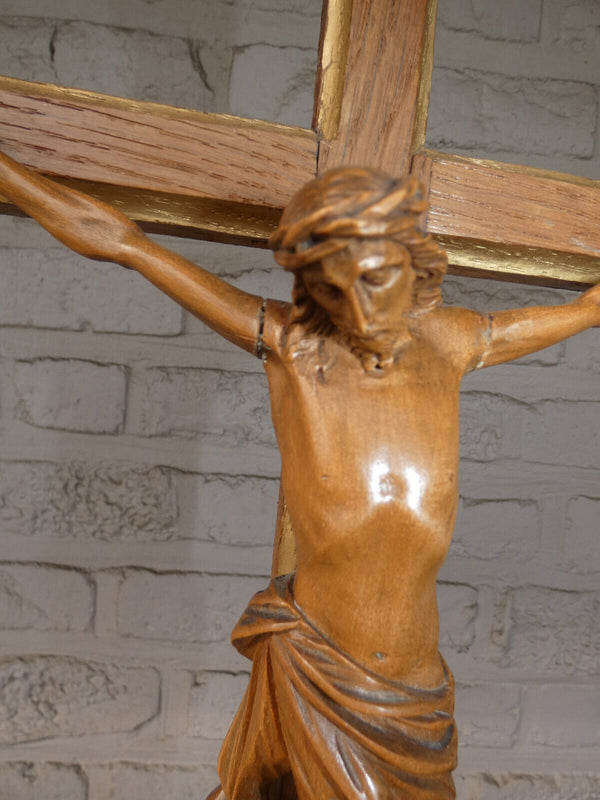 1950 Wood carved Crucifix religious
