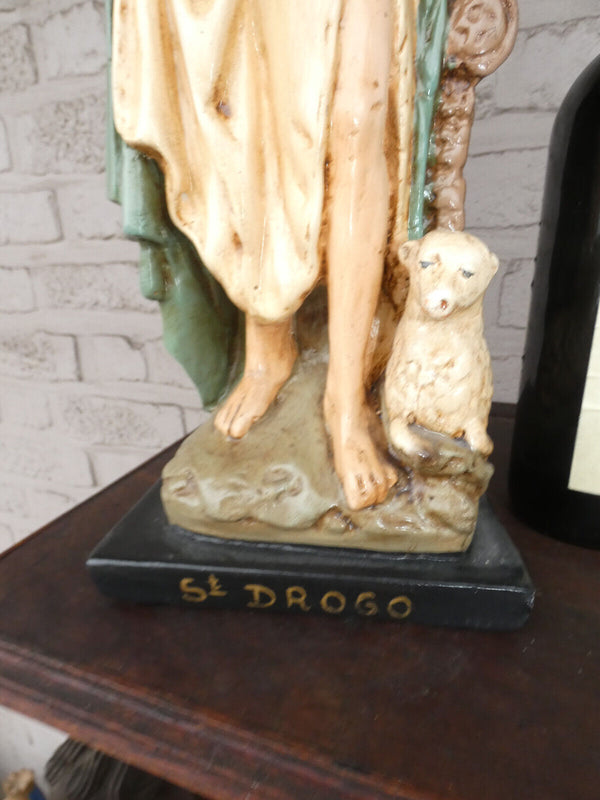 Antique rare Saint Drogo statue sculpture religious