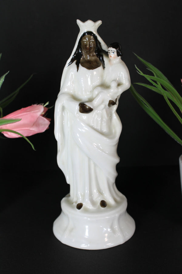 Antique rare vieux paris porcelain black madonna figurine statue rare