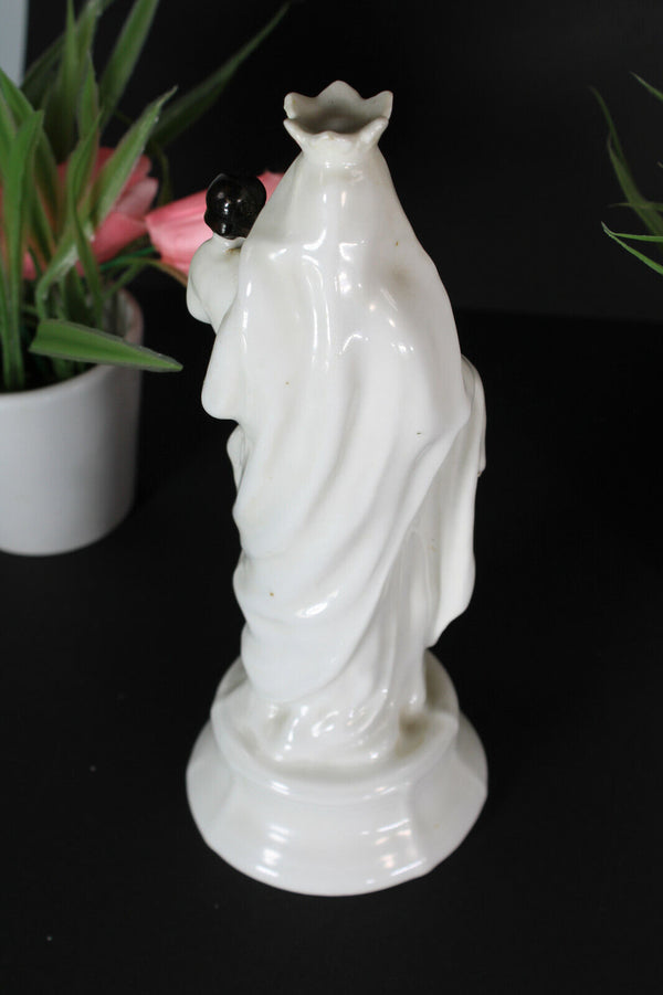 Antique rare vieux paris porcelain black madonna figurine statue rare