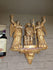 Antique 18thc  wood carved gold stuc Saint roch Angels console wall statue