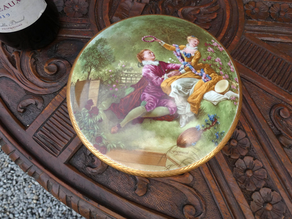 Vintage French Limoges marked porcelain Romantic decor box