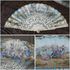 Antique FRENCH HAND PAINTED paper FAN  1800s romantic